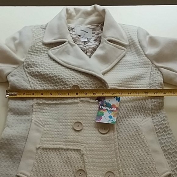 Desigual new Pakaian jadi wanita ivory coat jacket - Picture 10 of 15